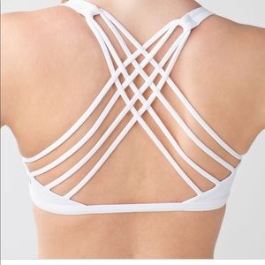 Lululemon Free To Be Wild White Strappy Sports Bra